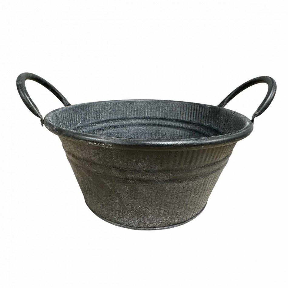 Kruka av plåt Mörkgrå, 23 cm