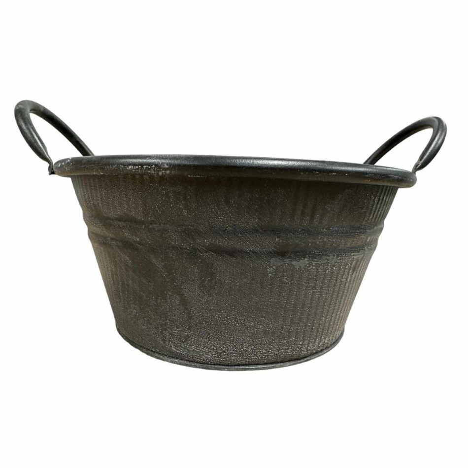 Kruka av plåt Mörkgrå, 23 cm