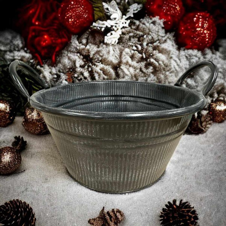 Kruka av plåt Mörkgrå, 26 cm