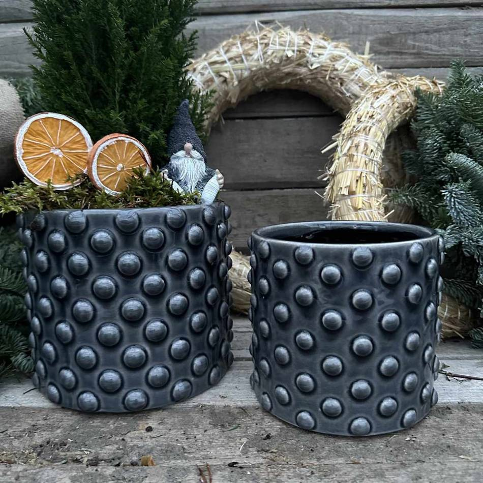 Kruka Glacebubbel Gråblå 15 cm