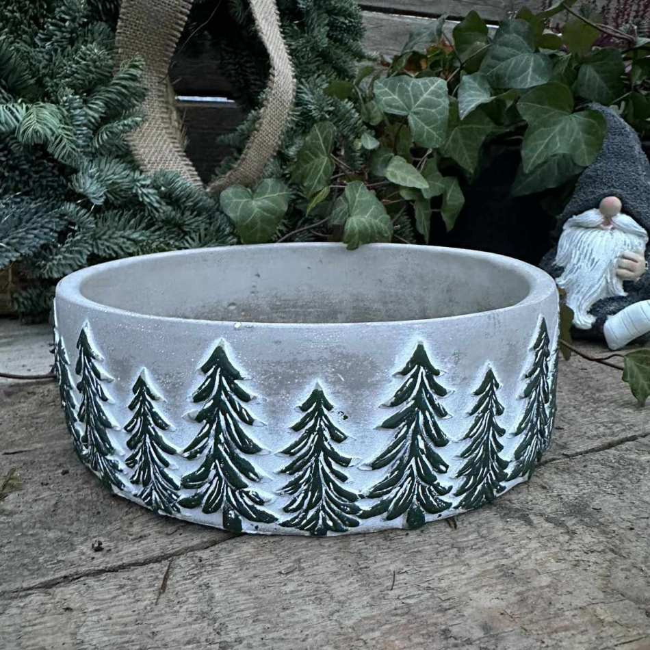 Blomkruka  med granar 18x6 cm