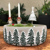 Blomkruka  med granar 18x6 cm Blomkruka  med granar 18x6 cm