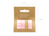 Tejp / Washitejp, Rosa / Guld. 4 x 10 meter Tejp / Washitejp, Rosa / Guld. 4 x 10 meter