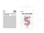 Sifferballong, nr 5. Roseguld. 35 cm. Sifferballong, nr 5. Roseguld. 35 cm.