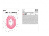 Nummerballong, siffran 0, Rosa, 86 cm.