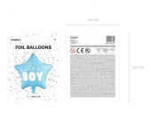 Stjärnformad folieballong - It's a boy, 48cm, Ljusblå