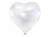 Hjärtformad folieballong i vitt, 61cm