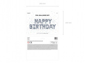 Folieballong Happy Birthday, 340x35 cm, Silver Folieballong Happy Birthday, 340x35 cm, Silver