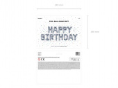 Folieballong Happy Birthday, 340x35 cm, Silver