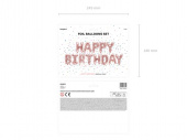 Folieballong Happy Birthday, 340x35 cm, Roséguld