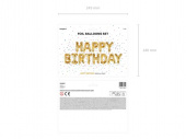 Folieballong Happy Birthday, 340x35 cm, Guld