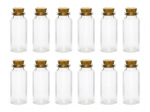 Glasflaska med kork, transparent, 7.5 cm. 12 st Glasflaska med kork, transparent, 7.5 cm. 12 st
