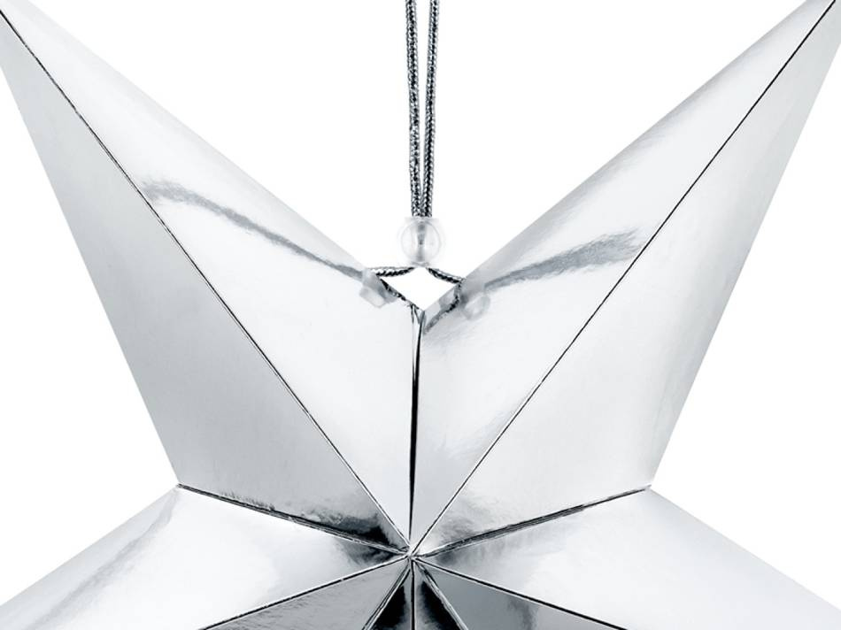 Pappstjärna, 45 cm, silverfärgad