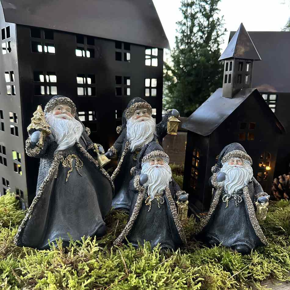 Jultomtar Grå & Guld. 2 st olika