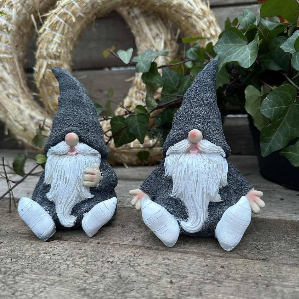 Tomtenissar Grå, 14 cm 2 olika