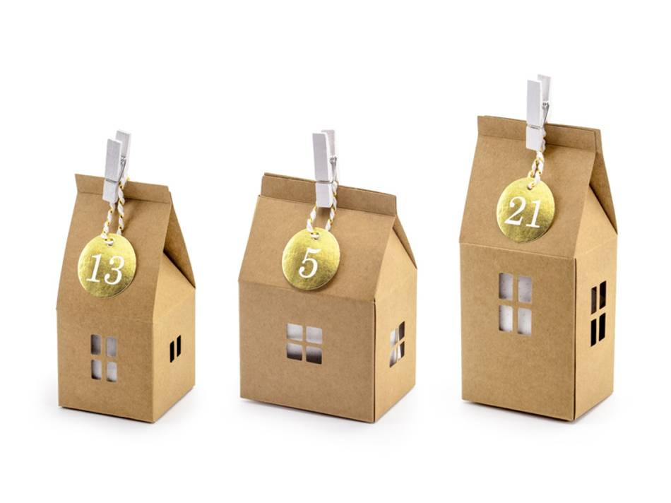 Advent kalender av hus, mixade storlekar