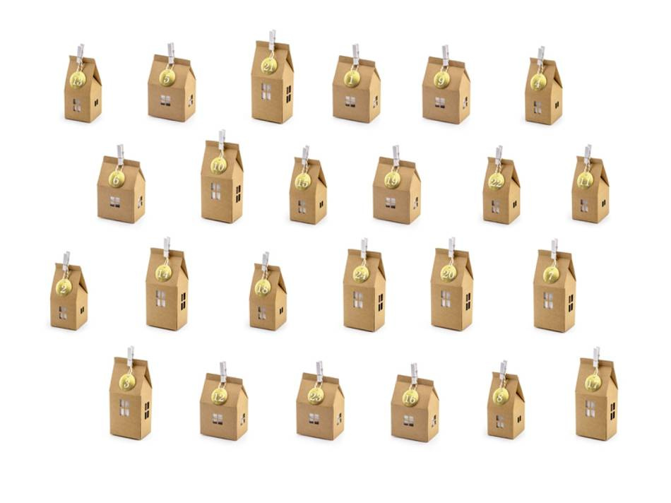Advent kalender av hus, mixade storlekar