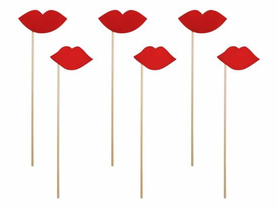 Röda läppar på pinne