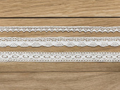 Spetsband, vit. 3 olika sorter. 4.5 meter