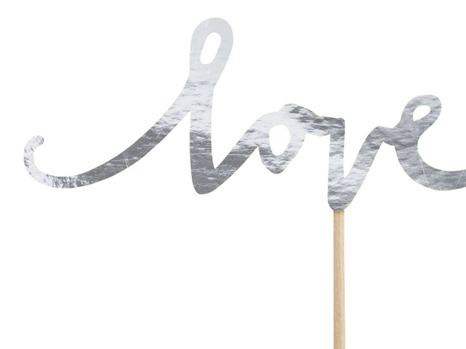 Skyltar med kärlekstema, silver, 6 st