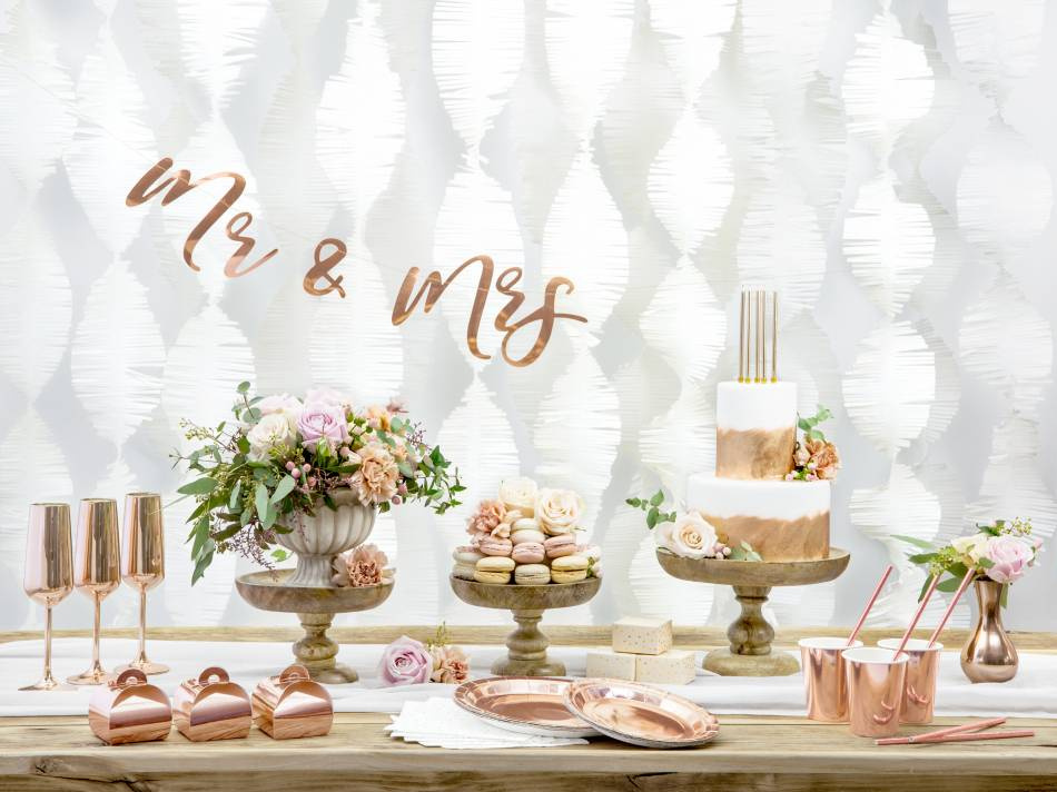 Pappersmuggar, roseguld. 6 st