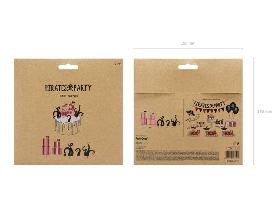Tårtdekorationer Pirattema 5 olika