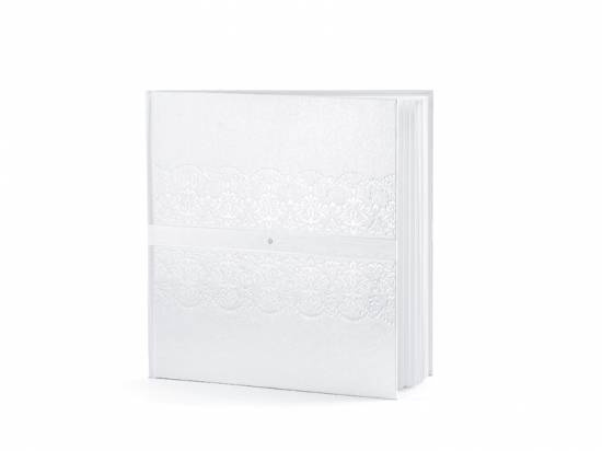 Gästbok i pärlvitt