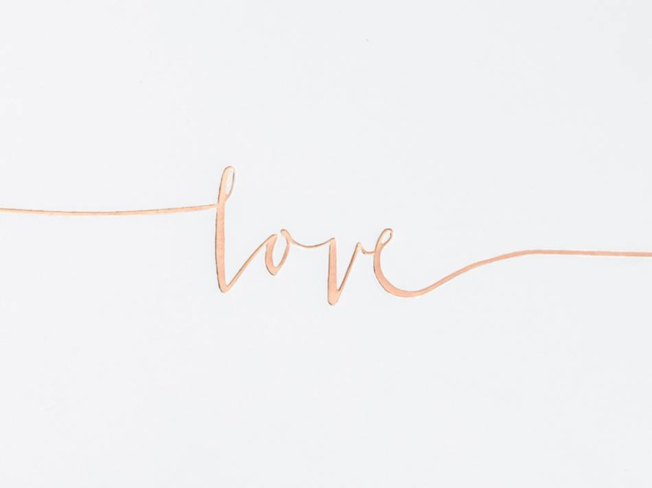 Gästbok, vit med guldroséfärgad text