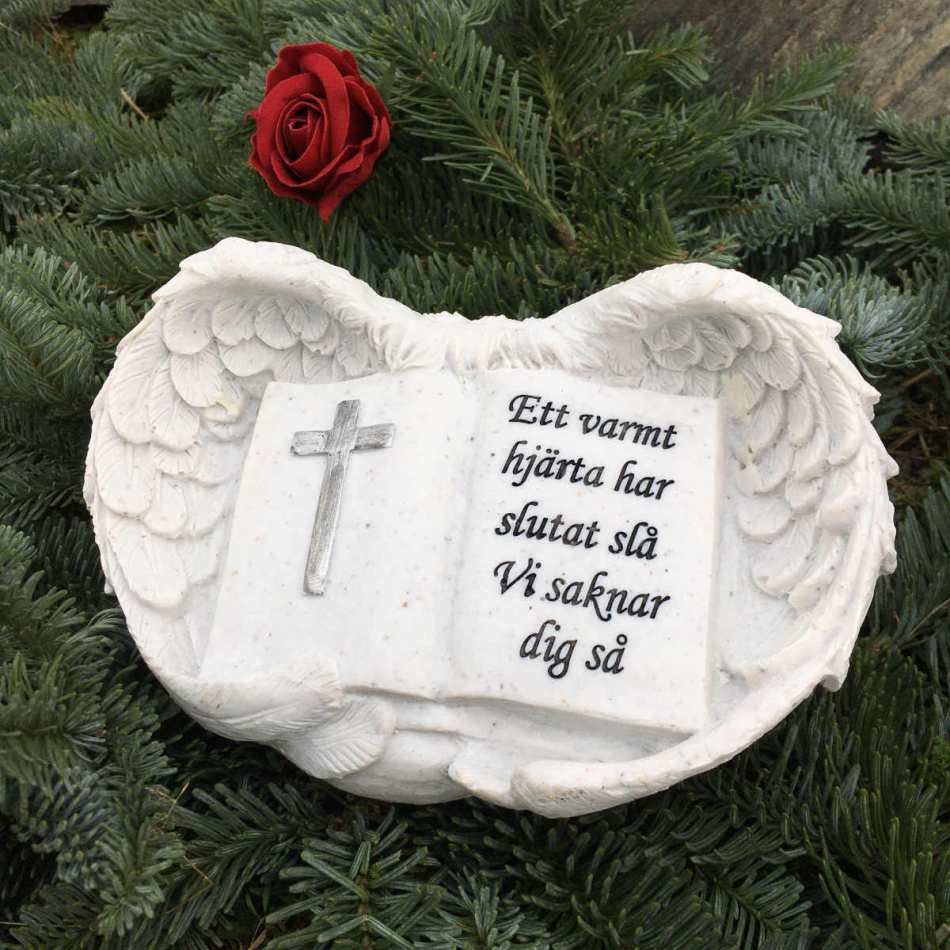 Gravdekoration hjärta 18x9 cm