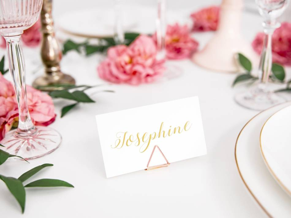 Triangelformad korthållare, Roséguld, 2.3 cm (1 pkt / 10 st.)