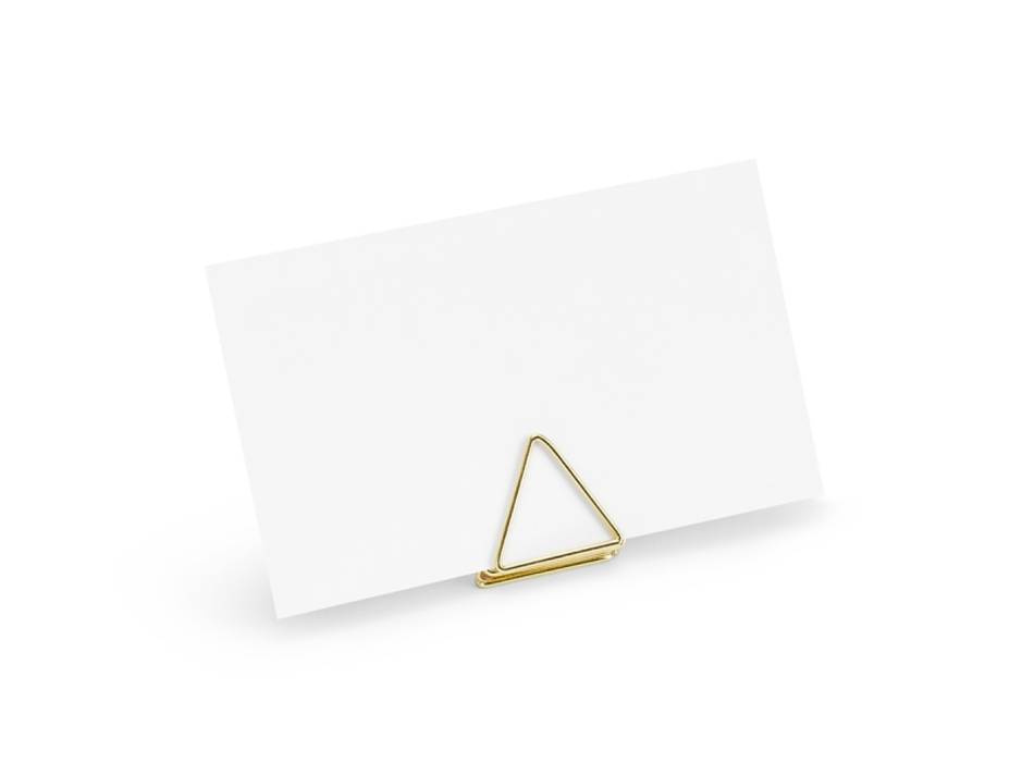 Triangelformad korthållare, Guldfärgad, 2.3 cm (1 pkt / 10 st.)