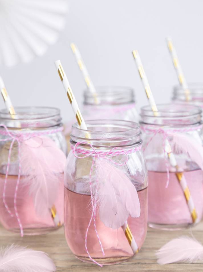 Fjädrar, ljusrosa, ca 3 g