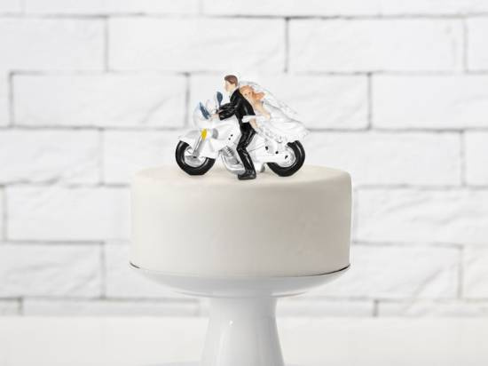 Motorburet brudpar, ca 11,5 cm