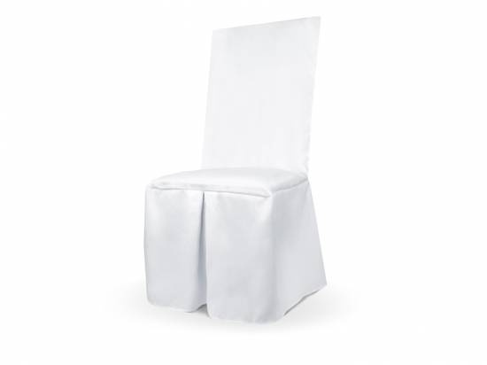 Vitt stolsöverdrag i matt tyg