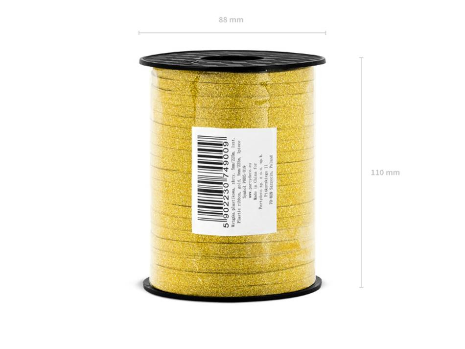 Presentsnöre, glittrigt guld. 225 meter