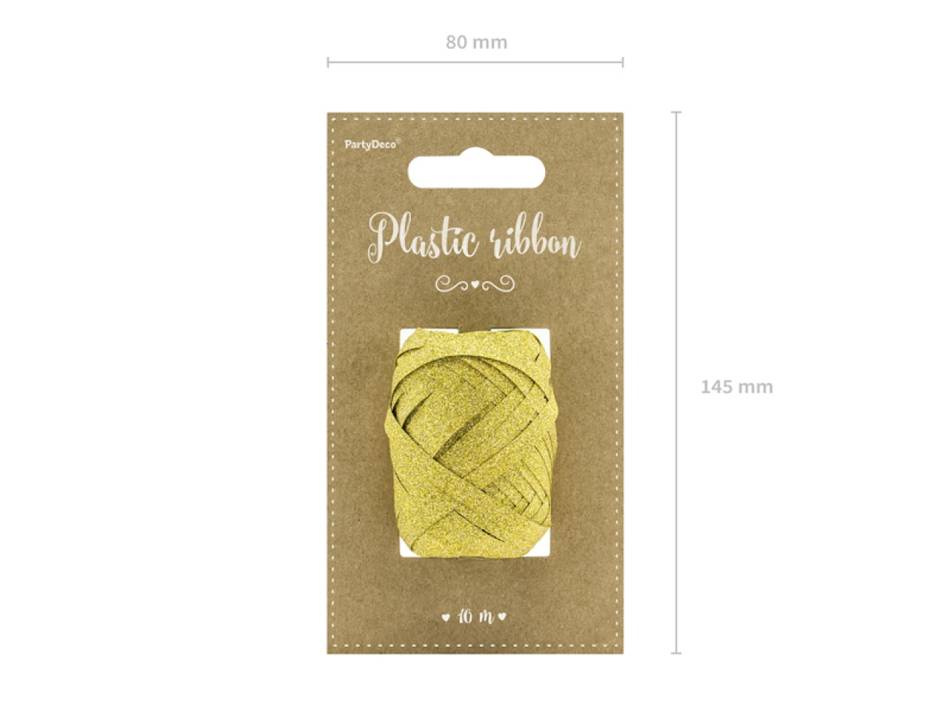 Presentsnöre, guld / Glitter. Ca 10 meter