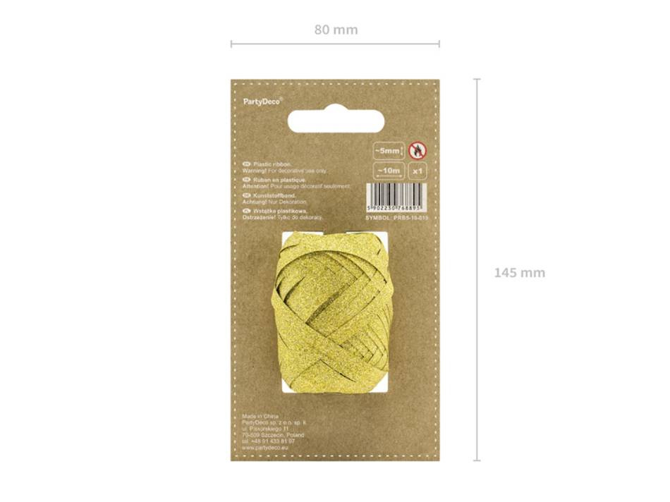 Presentsnöre, guld / Glitter. Ca 10 meter