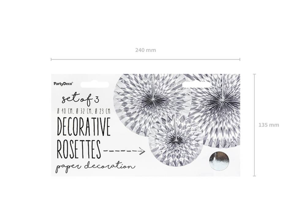 Rosetter, silver (1 pkt / 3 st.)