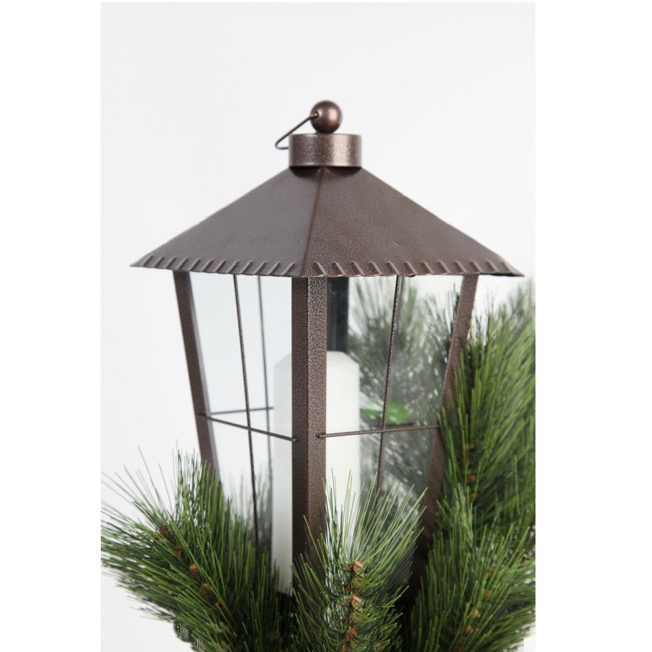 Gravlykta kopparbrun 28 cm med klart glas