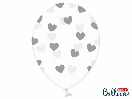 Klara ballonger med hjärtan i silver