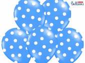 Blå ballonger med vita prickar