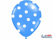 Blåa prickiga ballonger till kalas, dop mm Prickiga latexballonger i 6-pack