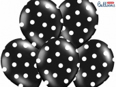 Svarta latexballonger med vita prickar