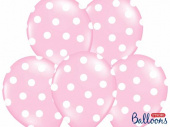 Rosa ballonger med vita prickar