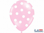 Rosa ballong med vita prickar