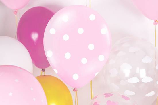 Ballonger i fler olika färger med motiv