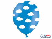 Ballonger, klarblå med vita moln, 5-pack