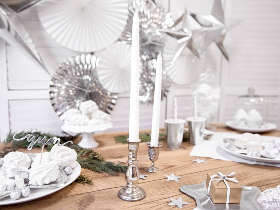 Ljus 10 st -  Matt vita, 29 cm. 