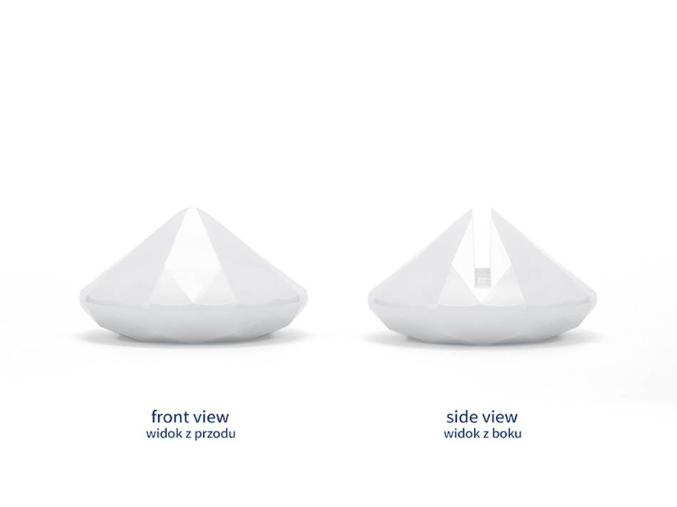 Diamantformad korthållare, Vit, 40 mm (1 pkt / 10 st.)