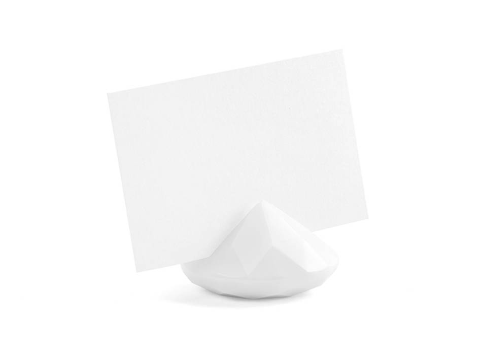 Diamantformad korthållare, Vit, 40 mm (1 pkt / 10 st.)